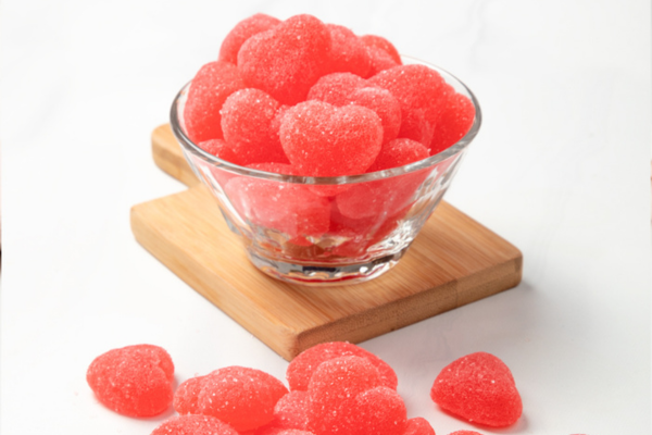 Toppings gomitas corazones azucarados