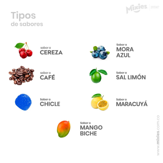 lista de sabores Mixies