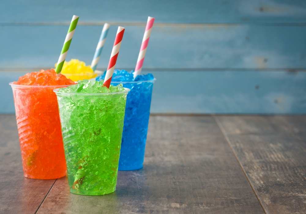 productos de un negocio de granizados